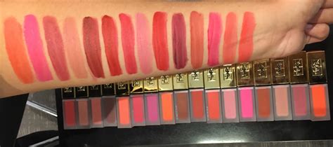 ysl lip and cheek stain swatches|ysl tatouage couture lip color.